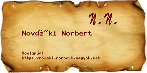 Nováki Norbert névjegykártya
